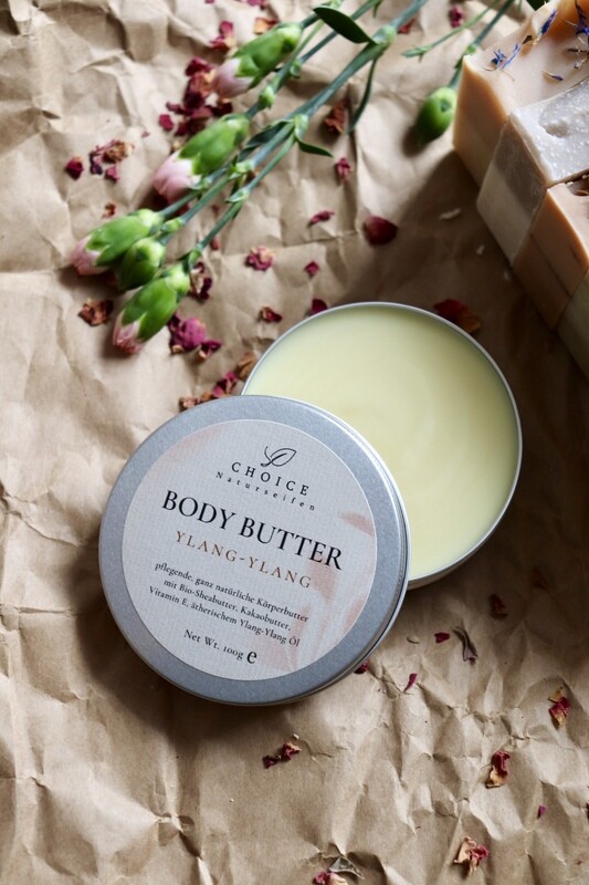 Körperbutter kaufen. Body Butter Ylang-Ylang. Natürliche Creme Ylang-Ylang.