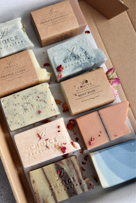 Naturseife-Set mit Probeseifen, Naturseife ohne Palmöl, die beste Mini-Naturseife, Hand- und Körperseife zum Duschen