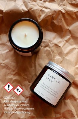 Sojawachskerze mit ätherischen Ölen, Dufkerze im Glas Ginger Lily, CHOICE Naturseifen
