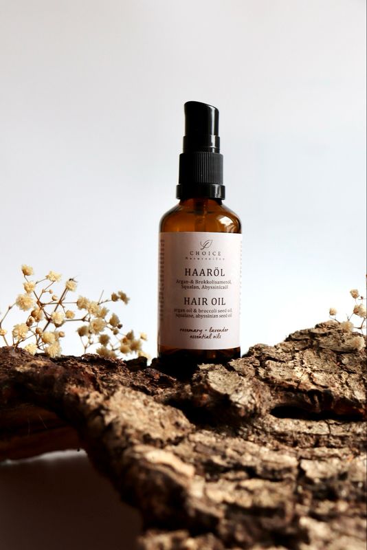 Haaröl mit Brokkolisamenöl, Abyssinianöl, Argan, Jojoba &amp; Squalan