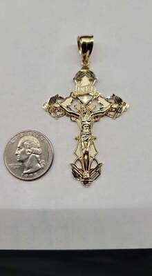 14K 3&quot; INRI CRUCIFIX CROSS