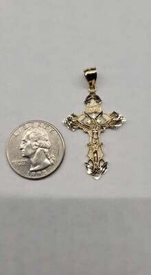 14K 1.8&quot; INRI CRUCIFIX CROSS