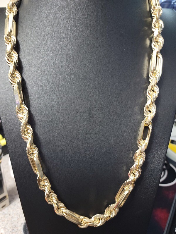 14K 10MM FIGAROPE CHAIN