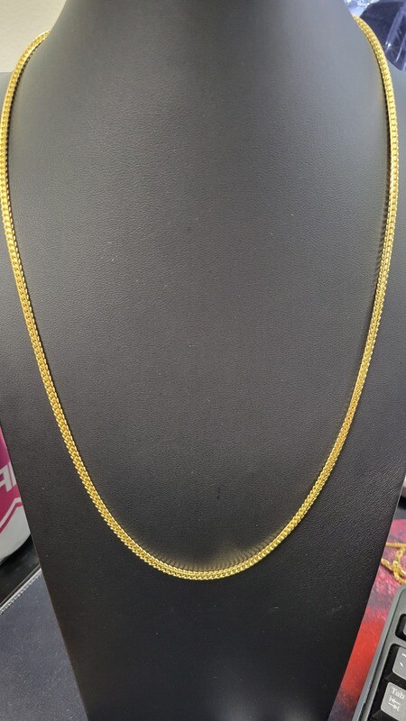 14K 2.5MM FRANCO CHAIN (22K PLATING)