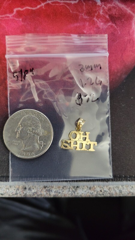 14K 5/8&quot; OH SHIT PENDANT