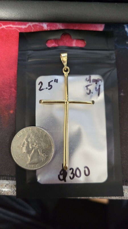 14K 2.5&quot; SIMPLE CROSS