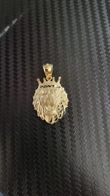 14K 1.25&quot; LION &quot;KING&quot; CROWN PENDANT