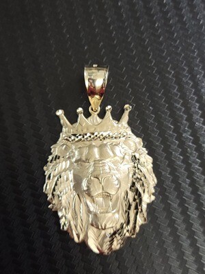14K 2.25&quot; LION &quot;KING&quot; CROWN PENDANT