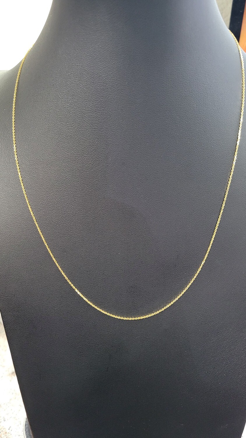 14K 1MM DIAMOND CUT CABLE CHAIN, 14K 1MM D/C CABLE-- ALL WEIGHTS APPROX: 14K 1MM 16" D/C CABLE YELLOW GOLD 1.4 GRAMS