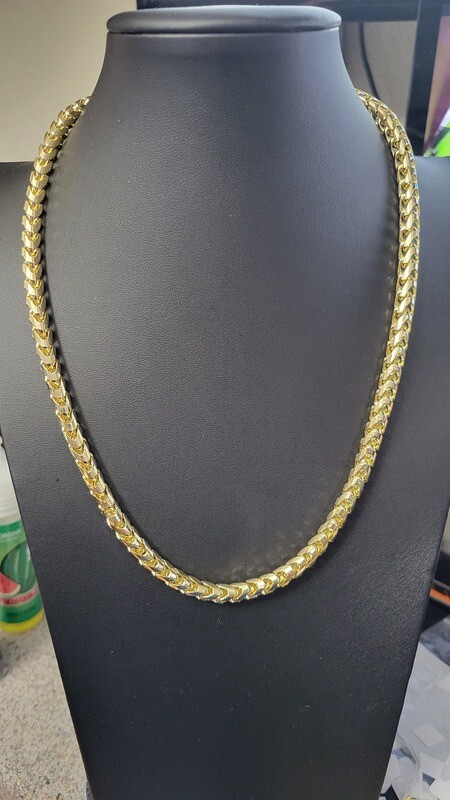 14K 6.5MM DIAMOND CUT FRANCO CHAIN