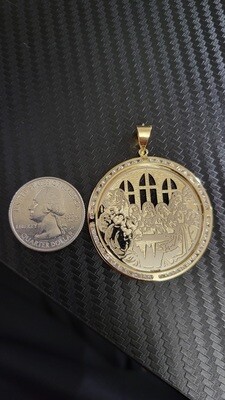 14K 2&quot; LAST SUPPER CZ PENDANT