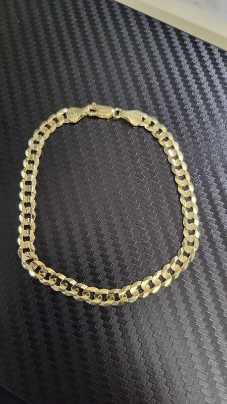 14K 5.5MM FLAT CURB BRACELET