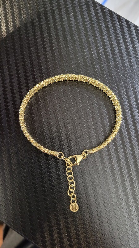 14K 6MM MOON CUT BRACELET (DOUBLE ROW)
