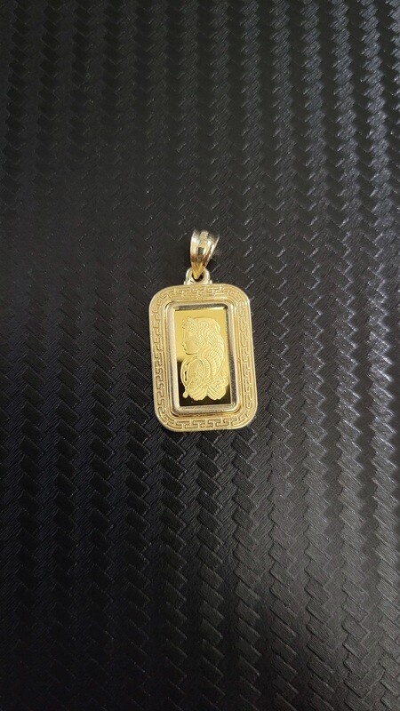 1 GRAM PAMP SUISSE LADY FORTUNA PENDANT W/GREEK BEZEL