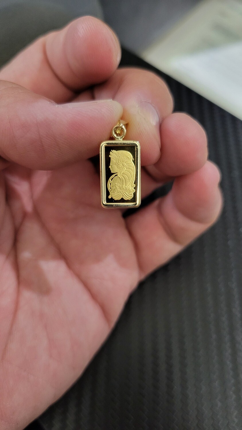 1 GRAM PAMP SUISSE LADY FORTUNA W/ PLAIN PENDANT
