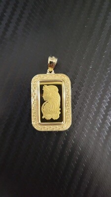 1.5&quot; 5 GRAM PAMP SUISSE LADY FORTUNA PENDANT W/GREEK BEZEL