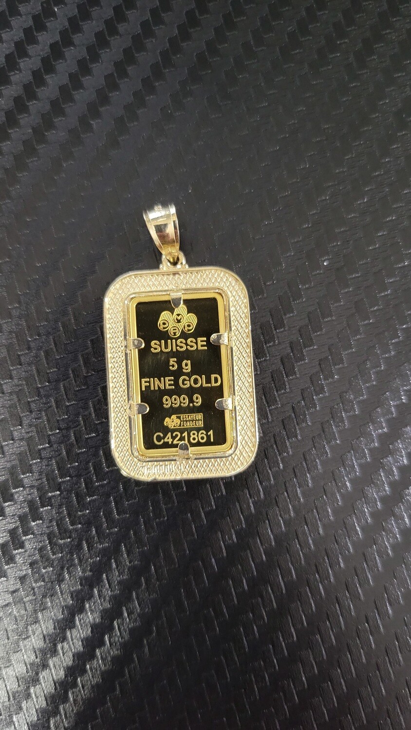 5 GRAM PAMP SUISSE LADY FORTUNA PENDANT W/GREEK BEZEL