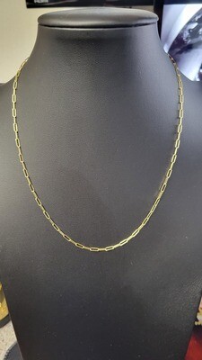 14K 2MM PAPERCLIP NECKLACE