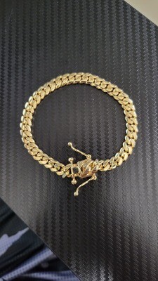 14K 7MM MIAMI CUBAN BRACELET (HANDMADE)