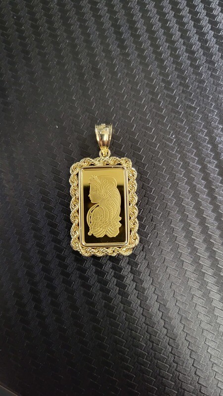 5 GRAM PAMP SUISSE LADY FORTUNA PENDANT W/ROPE BEZEL