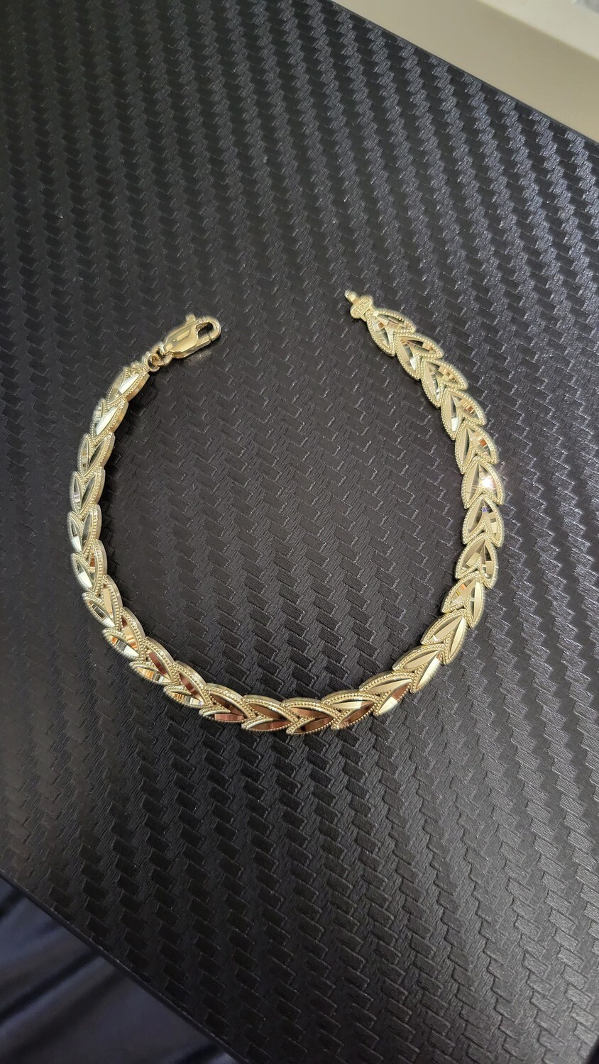 14K 6MM FACETED DIAMOND CUT BRACELET