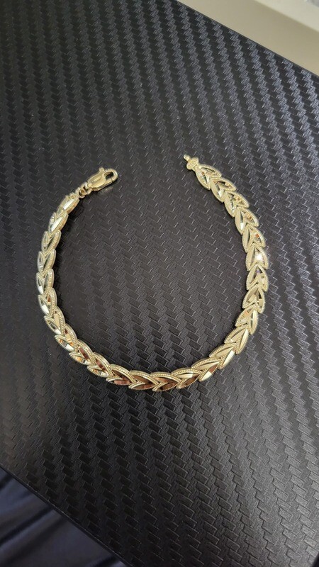 14K 6MM FACETED DIAMOND CUT BRACELET