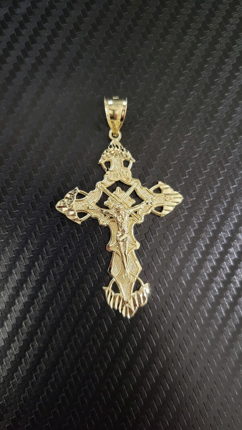 14K 2.5&quot; INRI CRUCIFIX CROSS