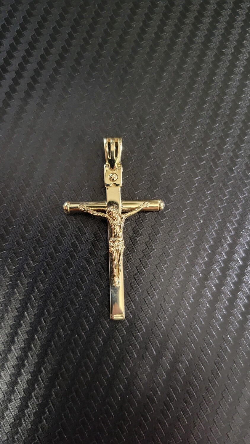 14K 2&quot; FANCY CRUCIFIX CROSS (THIN)