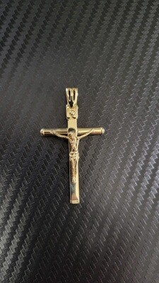 14K 2&quot; FANCY CRUCIFIX CROSS (THIN)