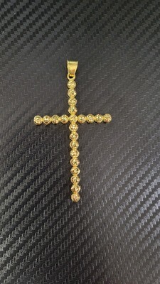 10K 5MM 3&quot; MOON CUT CROSS