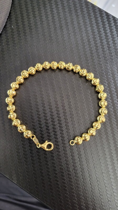 14K 6MM MOON CUT BRACELET