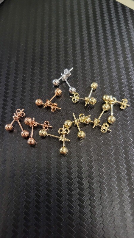 14K ROUND STUD EARRINGS