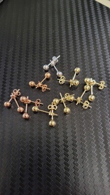 14K ROUND STUD EARRINGS