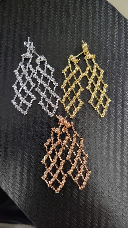 14K MOON CUT DANGLE EARRINGS