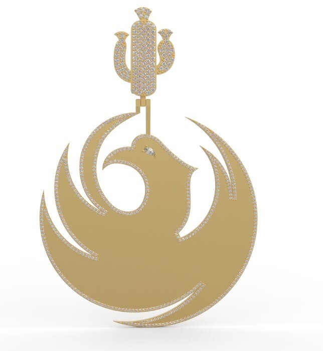 CUSTOM 14K PHOENIX PENDANT