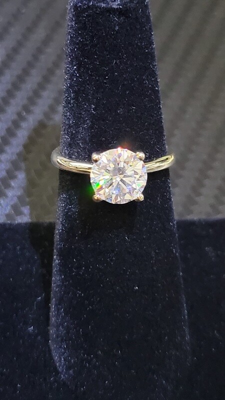 14K 2 CARAT MOISSANITE SOLITAIRE RING