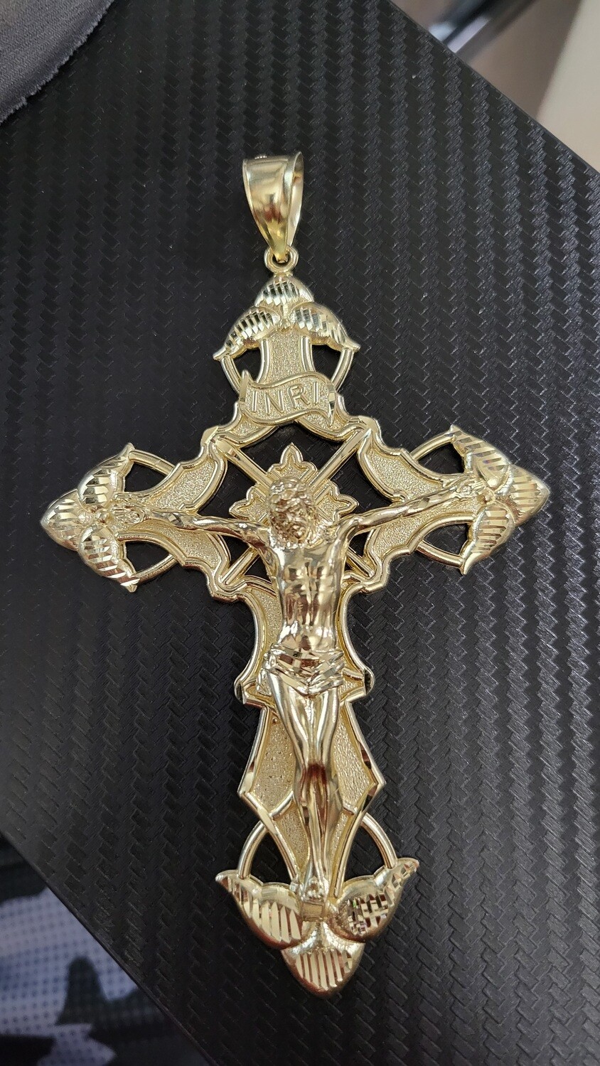 14K 5.25&quot; INRI CRUCIFIX CROSS