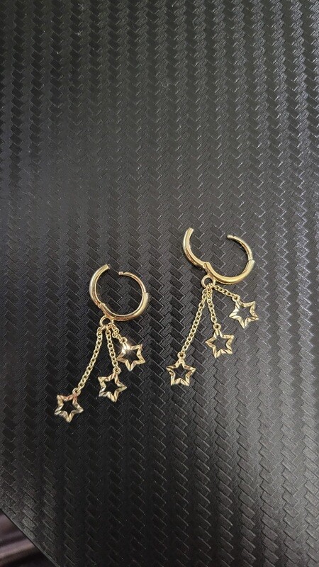 14K DANGLING STAR EARRINGS