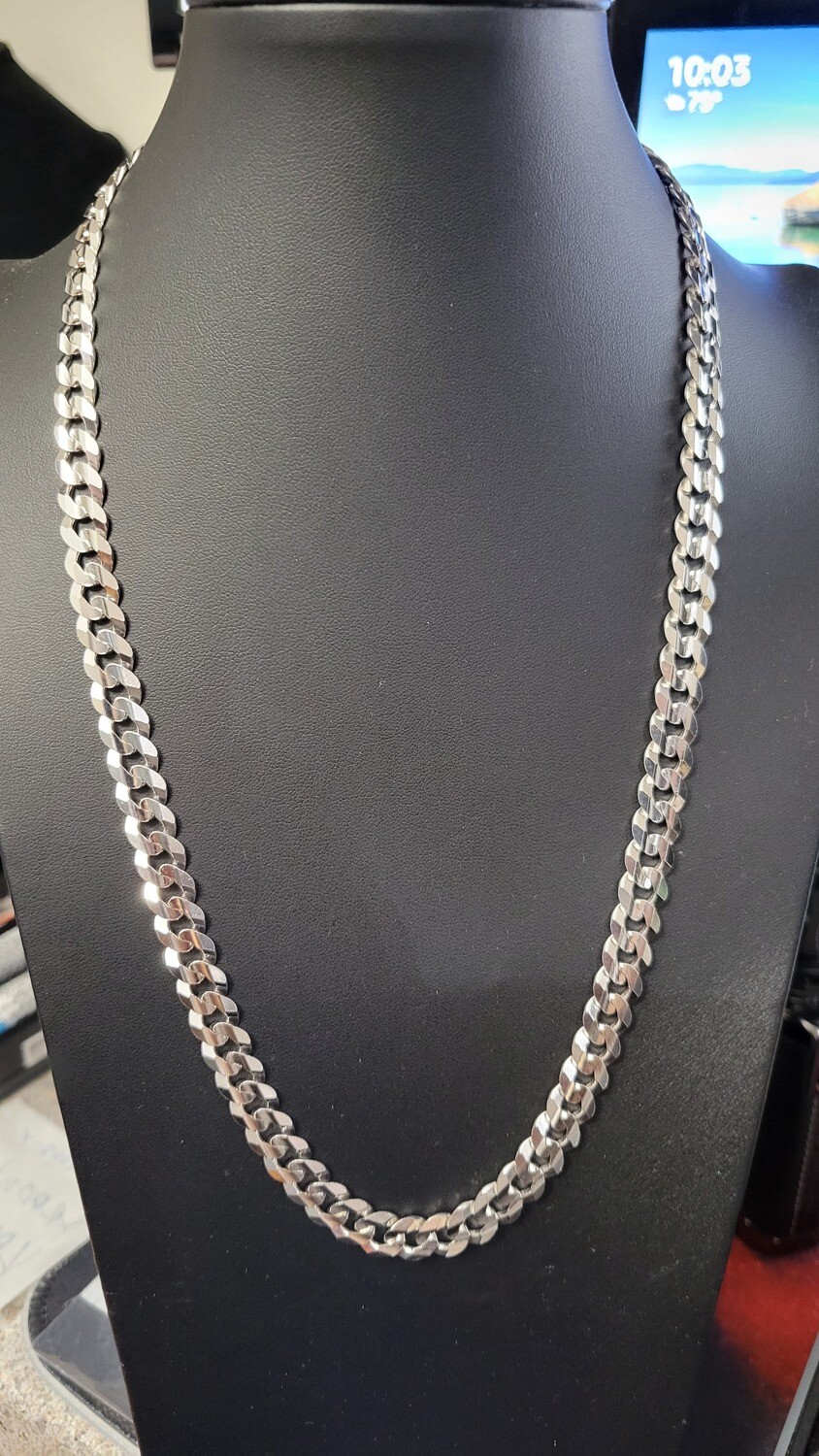 14K 9.5MM FLAT CURB CHAIN