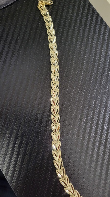 14K 7MM FACETED DIAMOND CUT BRACELET