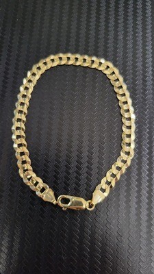 14K 6MM FLAT CURB BRACELET (ITALIAN FINISH)