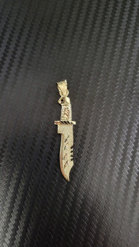 14K 2&quot; 2 SIDED KNIFE PENDANT