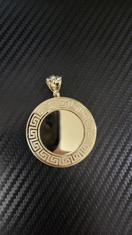 14K 1.75&quot; GREEK PICTURE PENDANT