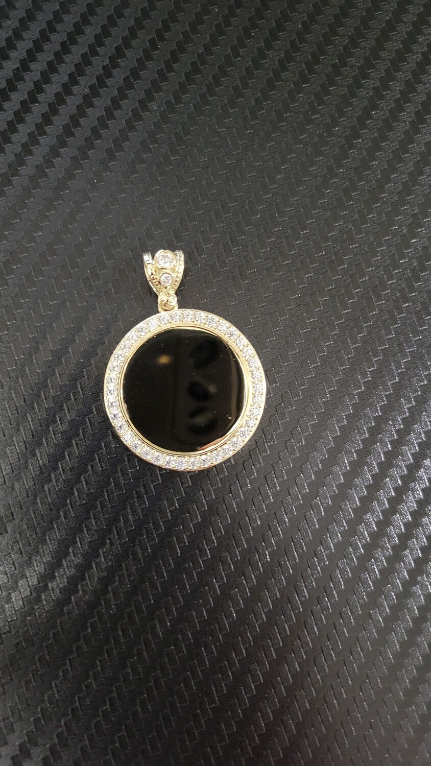14K 1.4&quot; CZ PICTURE PENDANT