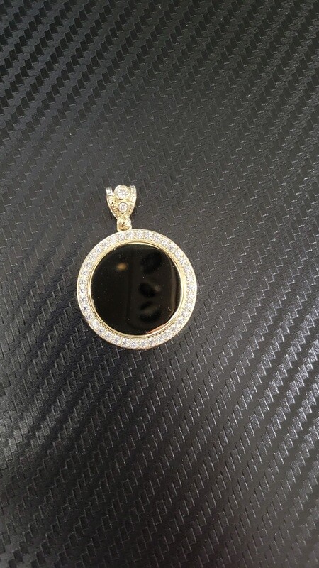 14K 1.1&quot; CZ PICTURE PENDANT