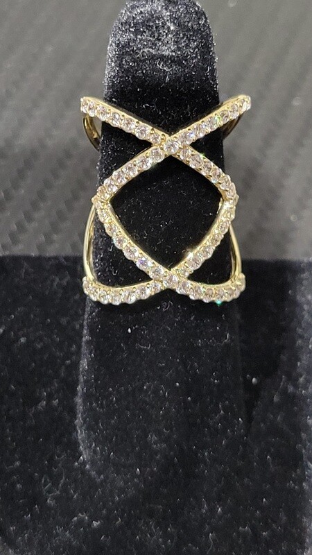 14K CZ FANCY RINGS, 14K CZ FANCY RINGS: 14K CZ FANCY RING 1 APPROX. 5.3 GRAMS