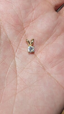 14K .25 SOLITAIRE DIAMOND PENDANT (LAB)