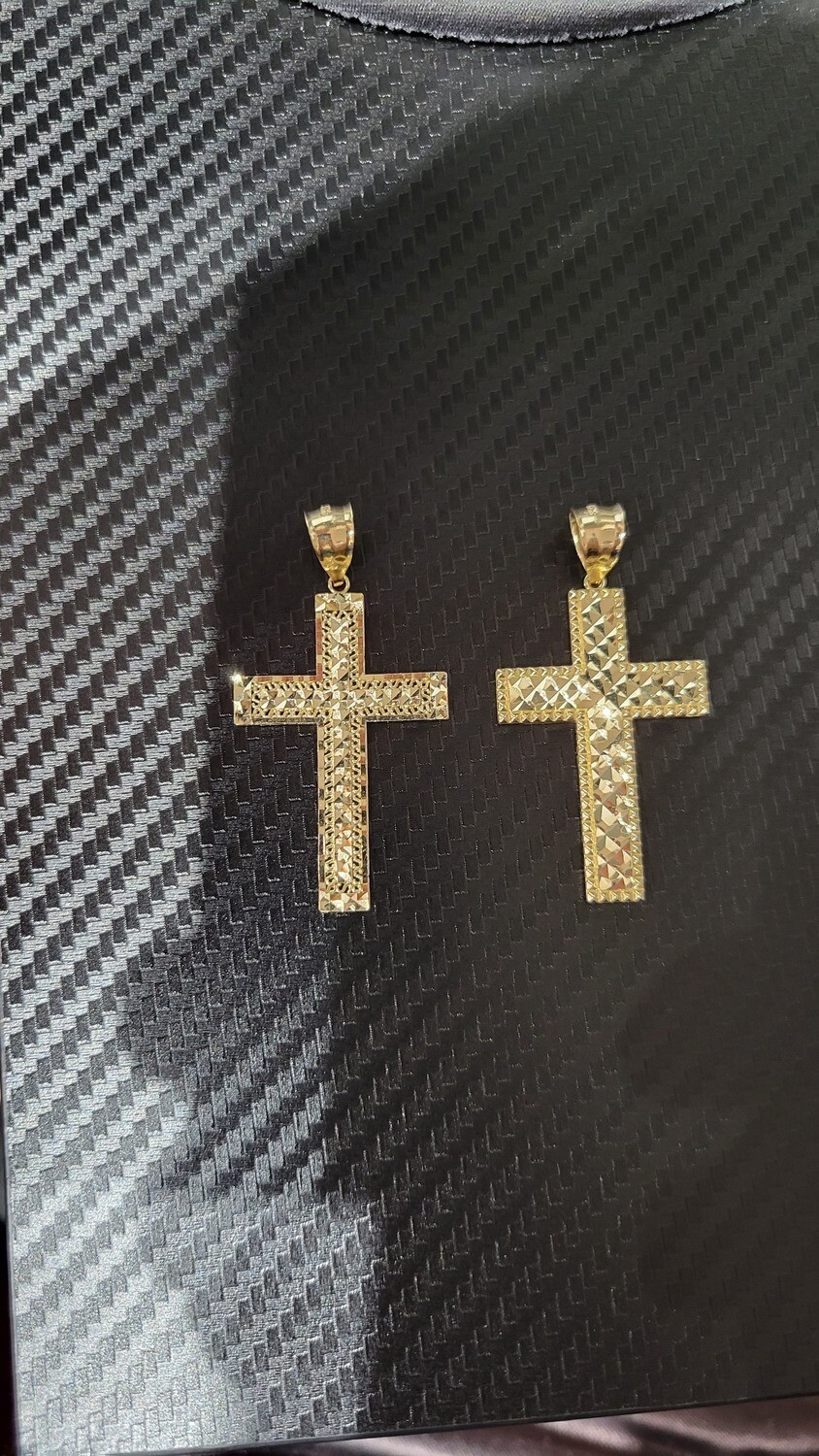 14K DIAMOND CUT CROSSES