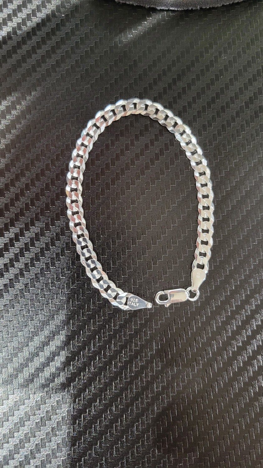 STERLING SILVER 5MM FLAT CURB BRACELET