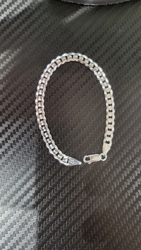 STERLING SILVER 5MM FLAT CURB BRACELET